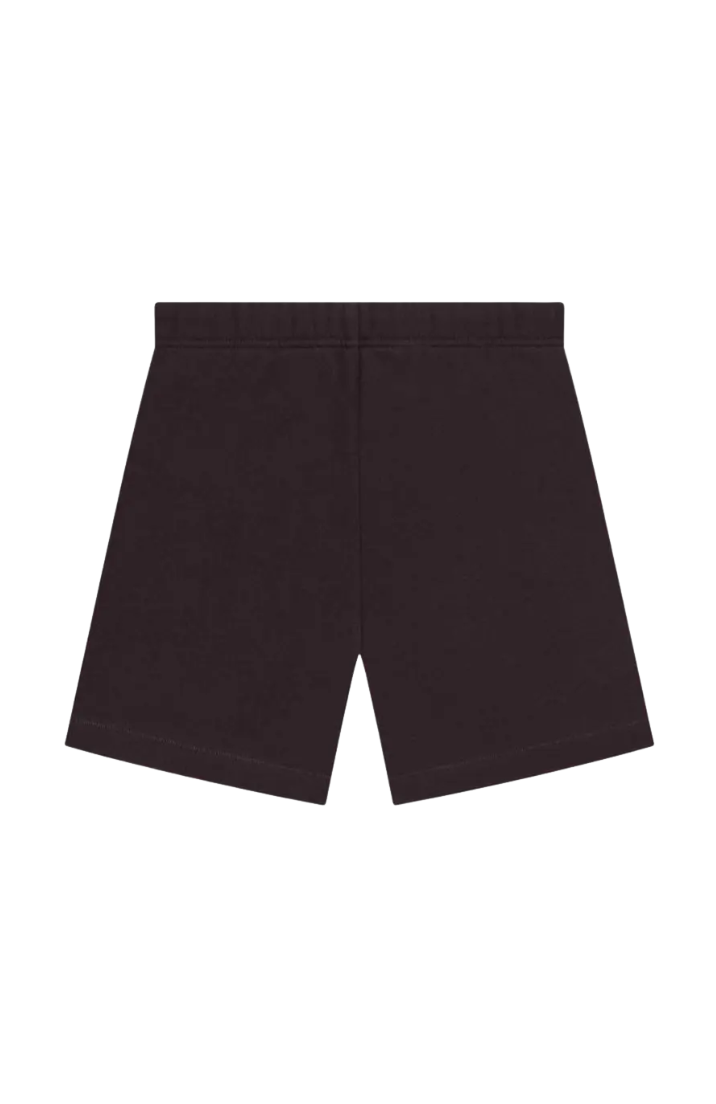 Fear of God Essentials Plum Summer Set shorts in plum front view
