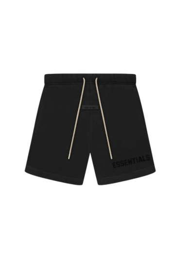 Fear of God Essentials SS23 Jet Black Summer Set shorts in jet black front view