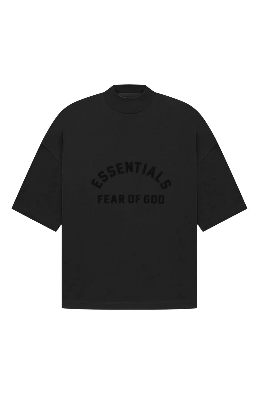 Fear of God Essentials SS23 Jet Black Summer Set t-shirt and shorts set in jet black front view