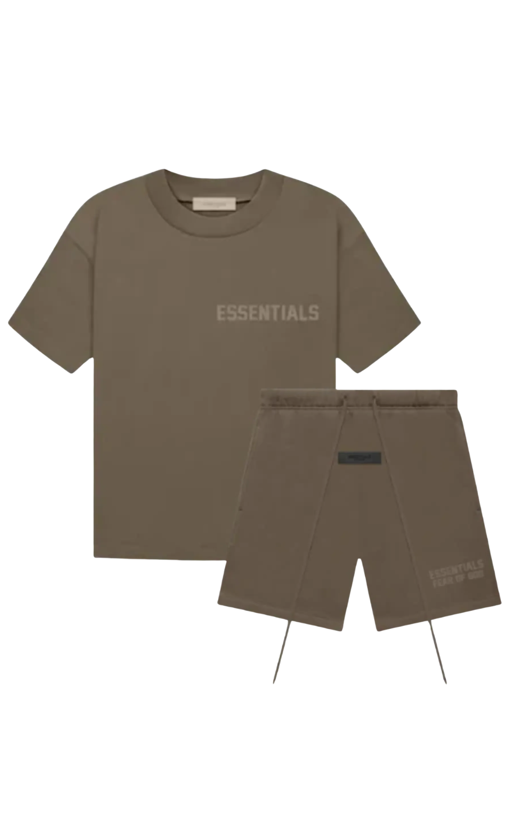 Fear of God Essentials Wood Summer Set hoodie and sweatpants set in brown