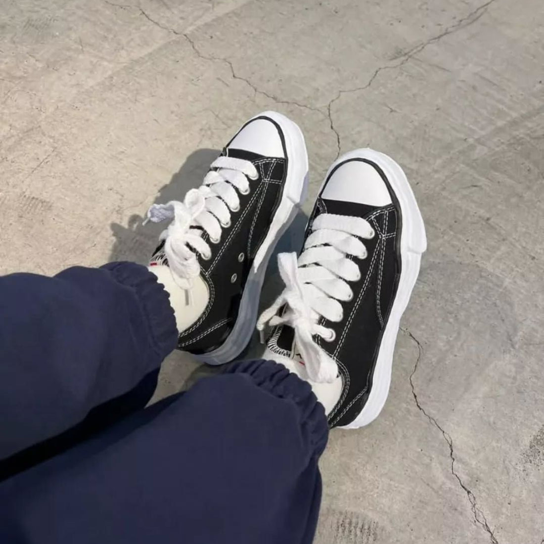 Maison Mihara Yasuhiro Peterson OG Sole Canvas Low Black