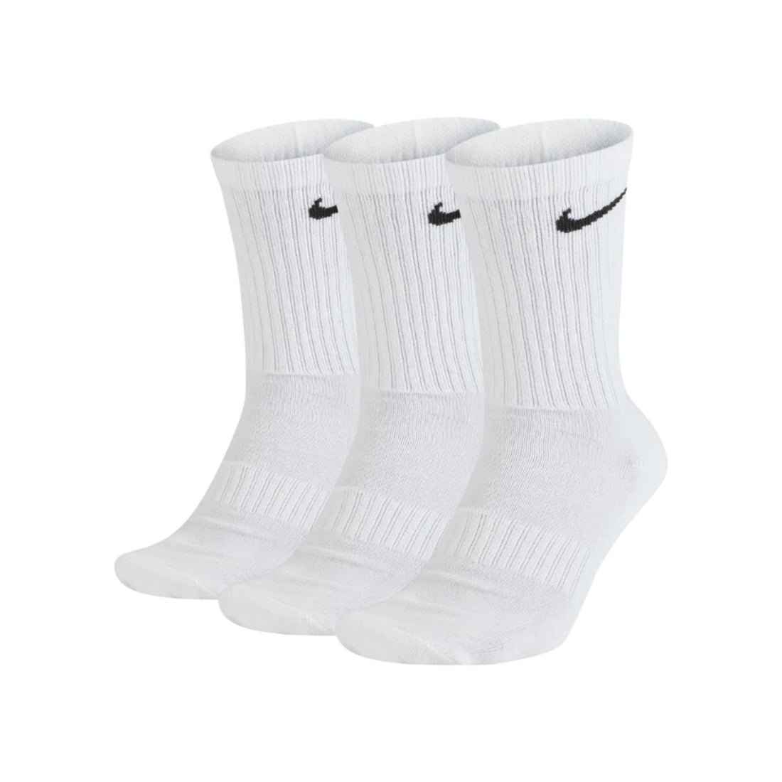 Nike Everyday Cushioned Sports Socks 3-Pack White front view