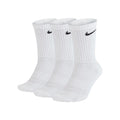 Nike Everyday Cushioned Sports Socks 3-Pack White front view