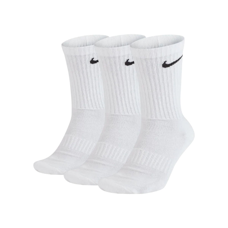 Nike Everyday Cushioned Sports Socks 3-Pack White front view