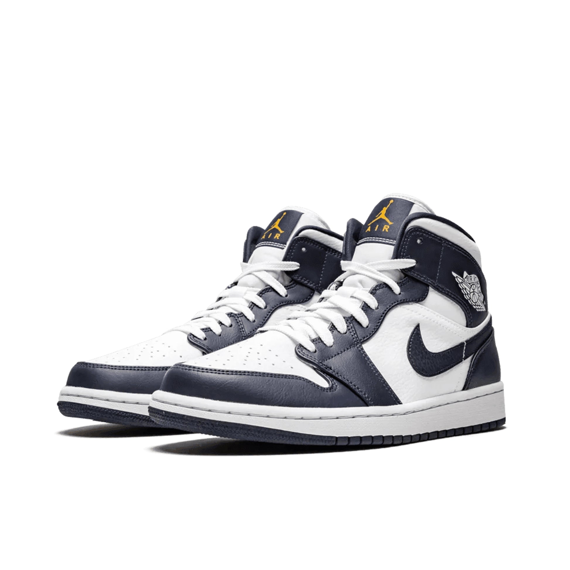 Jordan 1 mid white metallic gold obsidian Clearance